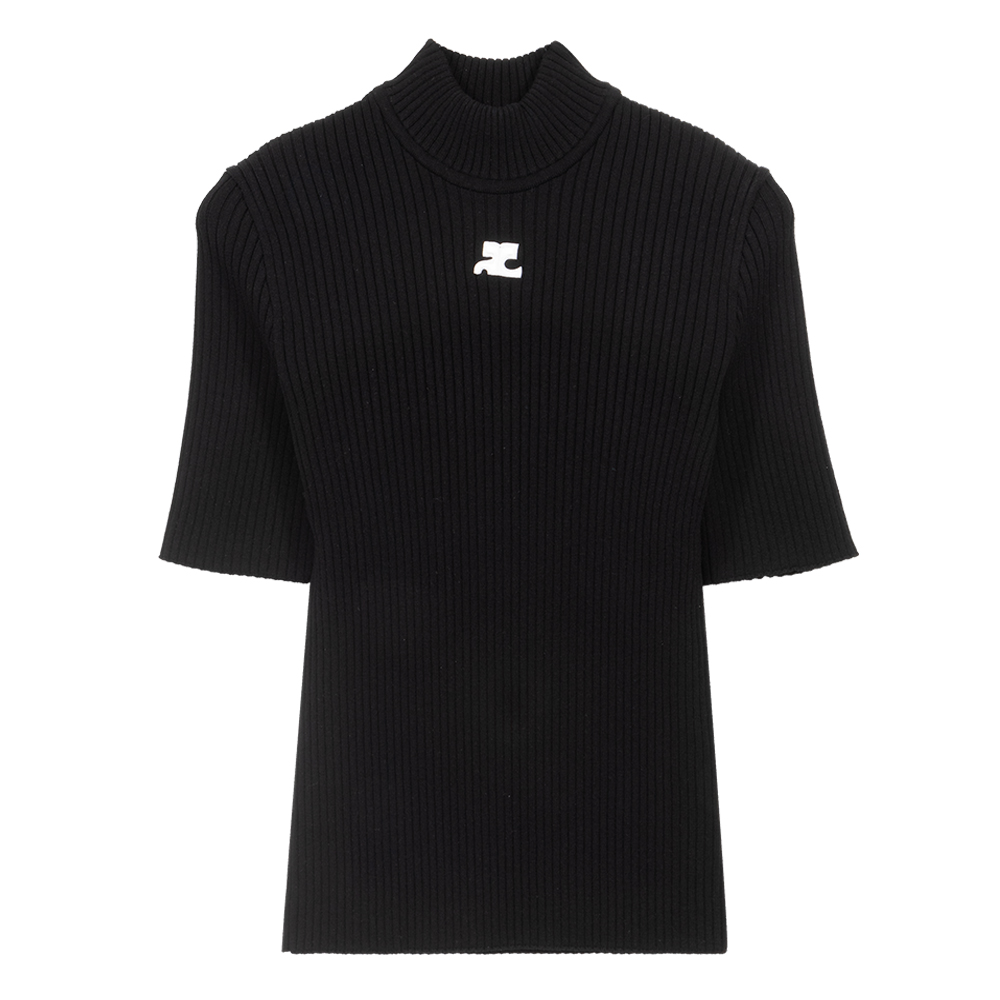 밀라노상인 COURREGES (당일) 23SS 꾸레쥬 로고 블랙 여성 반팔 티셔츠 PERMPU026FI00019999