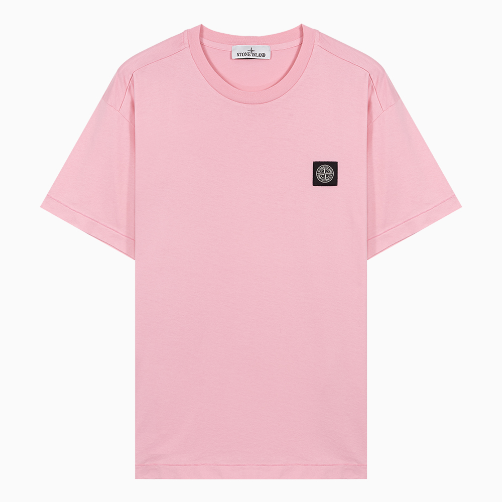 밀라노상인 STONE ISLAND (당일) 23SS 스톤아일랜드 와펜 패치 체스트 로고 핑크 반팔 티셔츠 101524113V0080