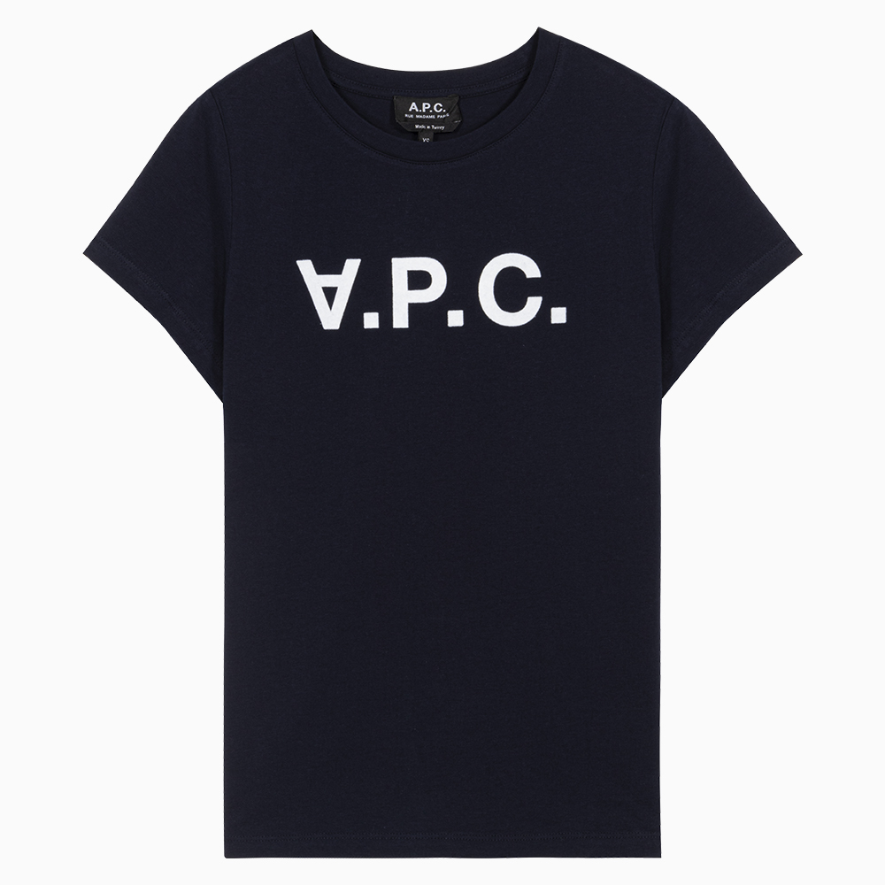밀라노상인 A.P.C. (당일) 23SS 아페쎄 VPC 로고 네이비 여성 반팔 티셔츠 COBQX F26944 IAK