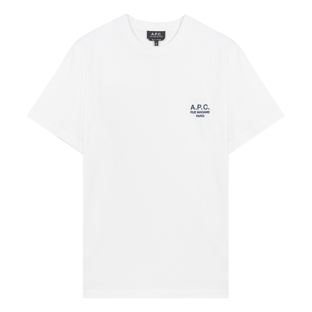 밀라노상인 A.P.C. (당일) 23SS 아페쎄 레이몬드 로고 화이트 반팔 티셔츠 COEZCH26840AAB