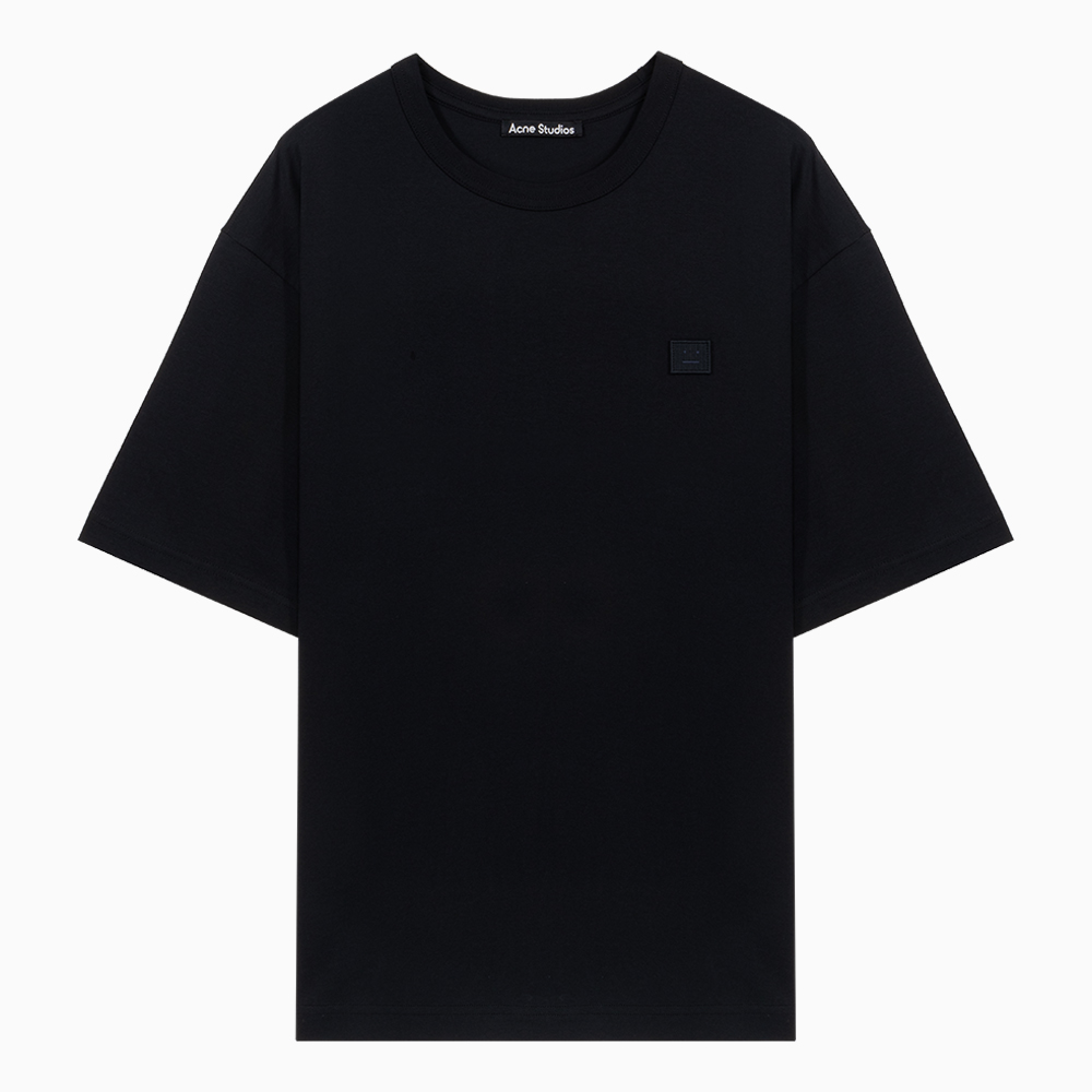 밀라노상인 ACNE STUDIOS (당일) 23SS 아크네 스튜디오 페이스 패치 블랙 코튼 반팔 티셔츠 CL0206 BLACK