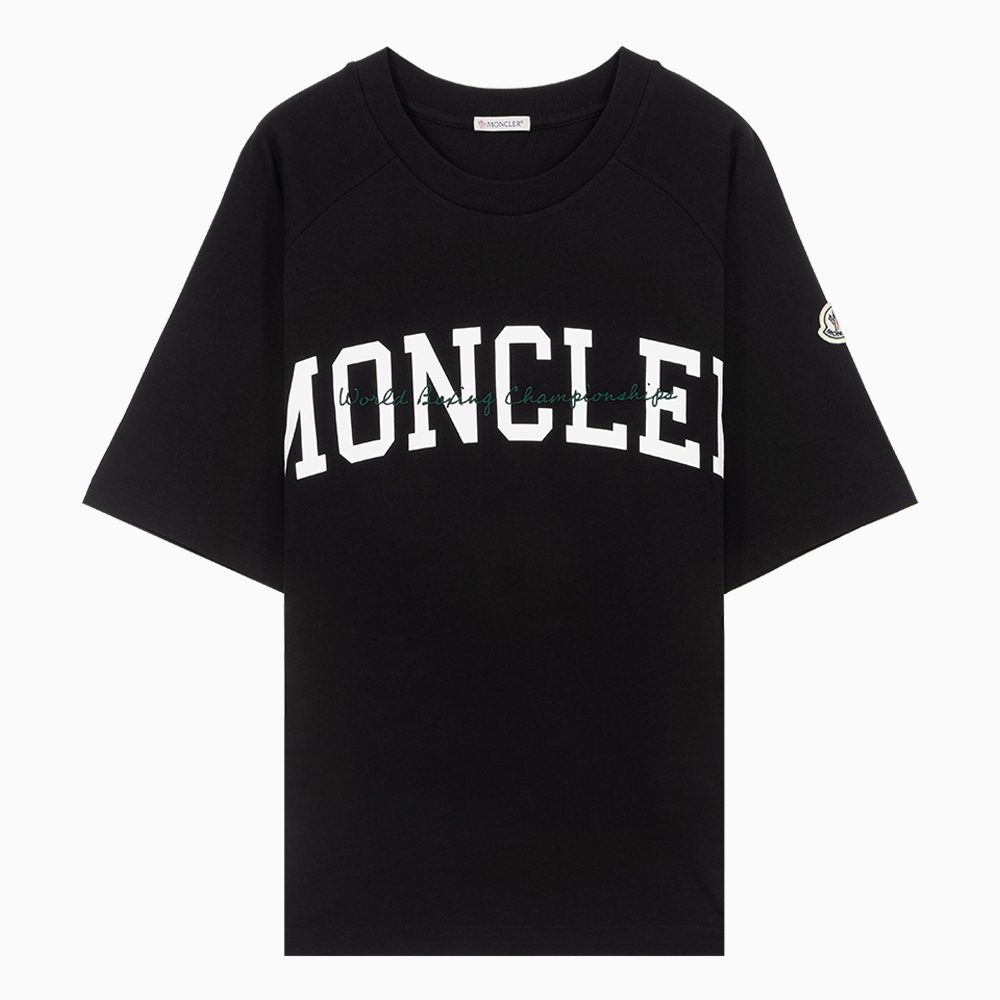 밀라노상인 MONCLER (당일) 23SS 몽클레어 체스트 로고 블랙 코튼 반팔 티셔츠 8C00024 8390T 999