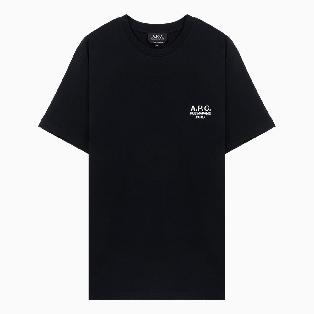 밀라노상인 A.P.C. (당일) 23SS 아페쎄 레이몬드 로고 블랙 코튼 반팔 티셔츠 COEZC H26840 LZZ