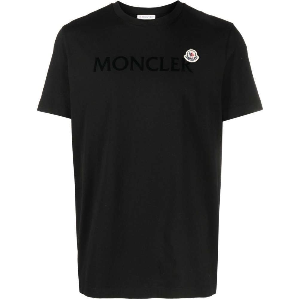 밀라노상인 자체브랜드 (당일) 24SS 몽클레어 로고 패치 블랙 반팔 티셔츠 8C00057 8390T 999