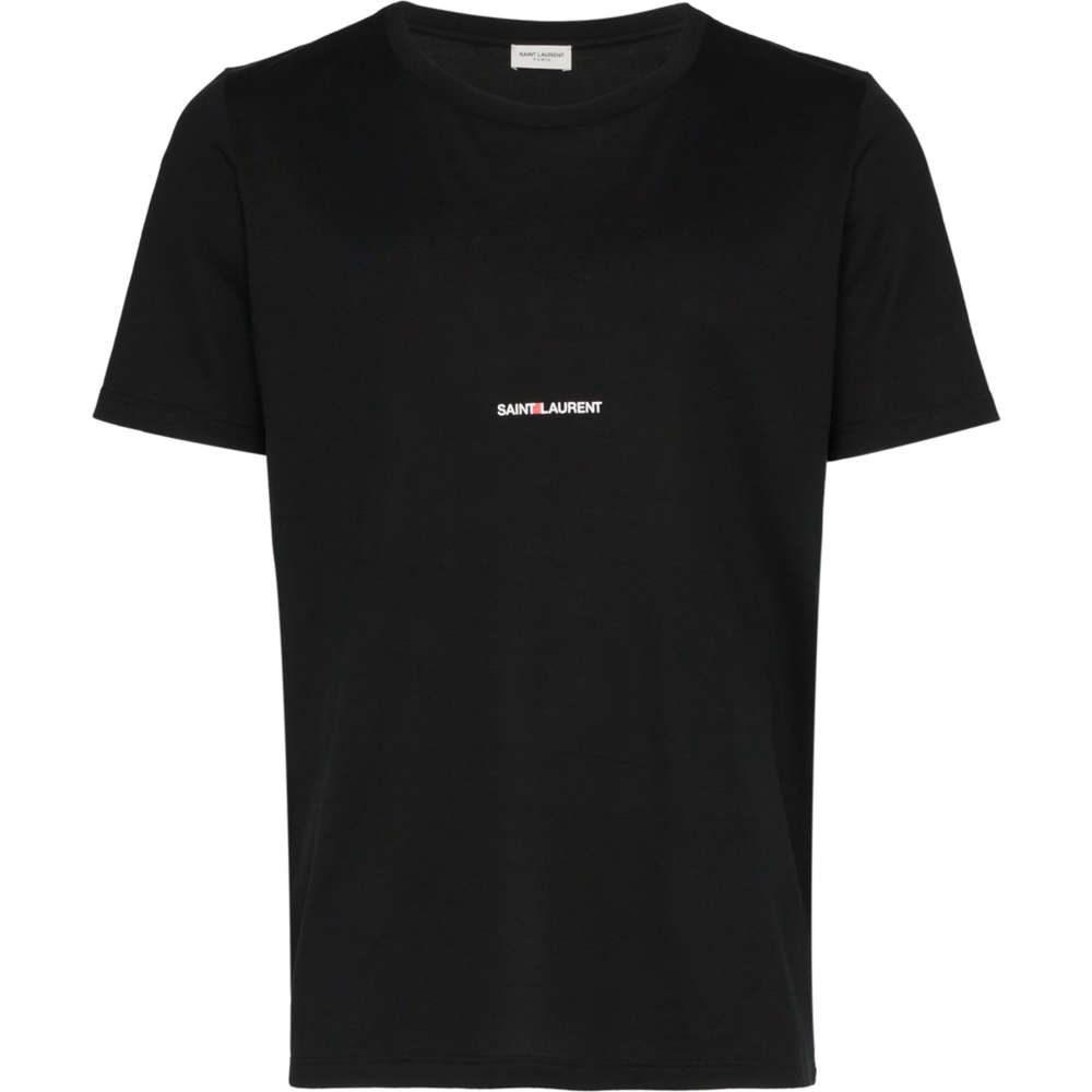 밀라노상인 자체브랜드 (당일) 24SS 생로랑 로고 프린트 블랙 반팔 티셔츠 464572 YB2DQ 1000