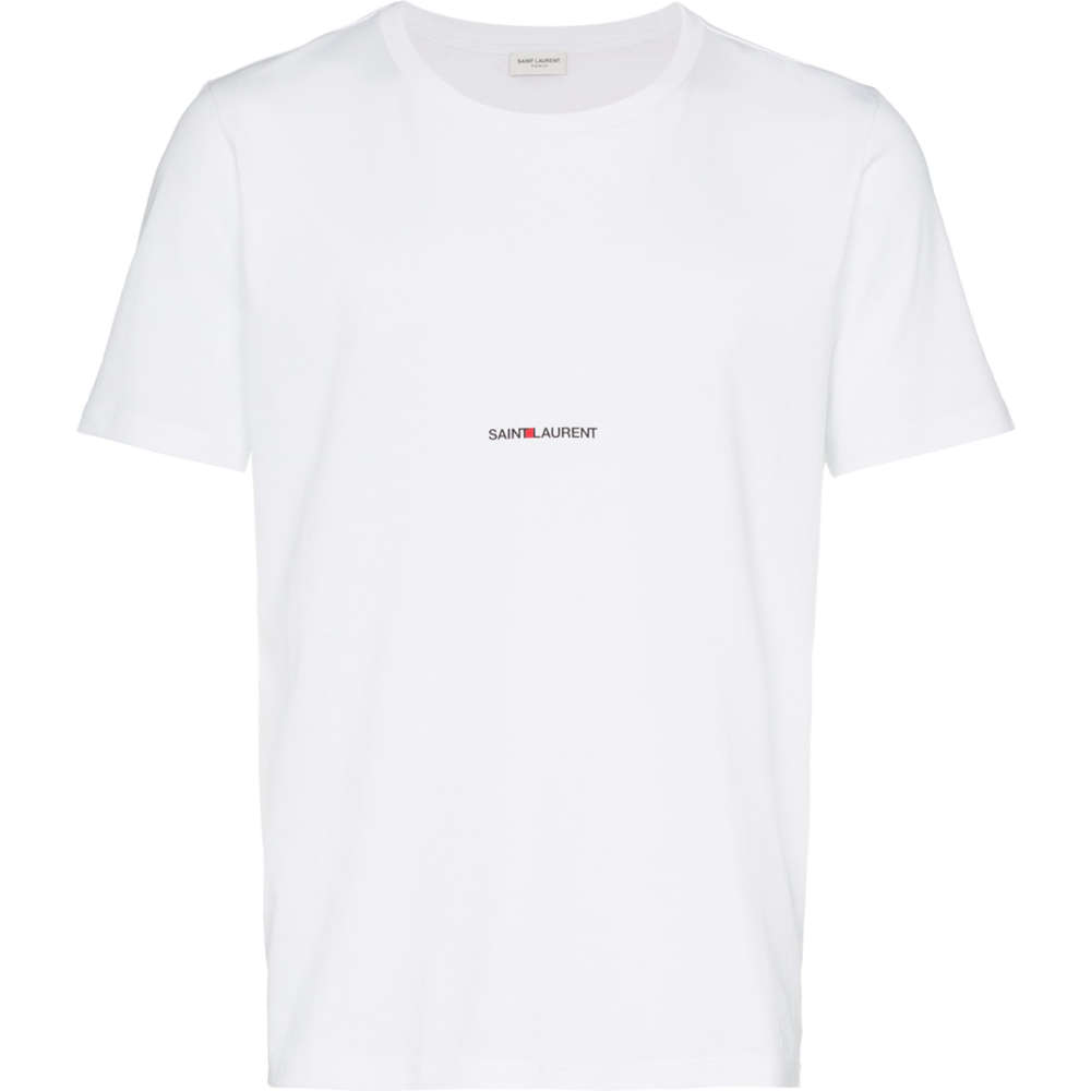 밀라노상인 자체브랜드 (당일) 24SS 생로랑 로고 프린트 화이트 반팔 티셔츠 464572 YB2DQ 9000